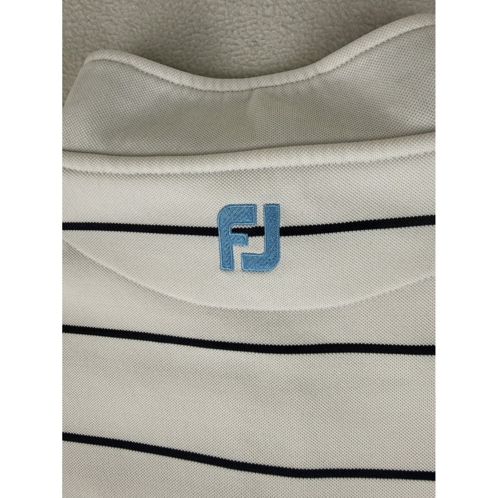 FootJoy 1/4 Zip Pullover Mens Large White Striped Green Bay‎ Country Club Golf - Picture 9 of 9